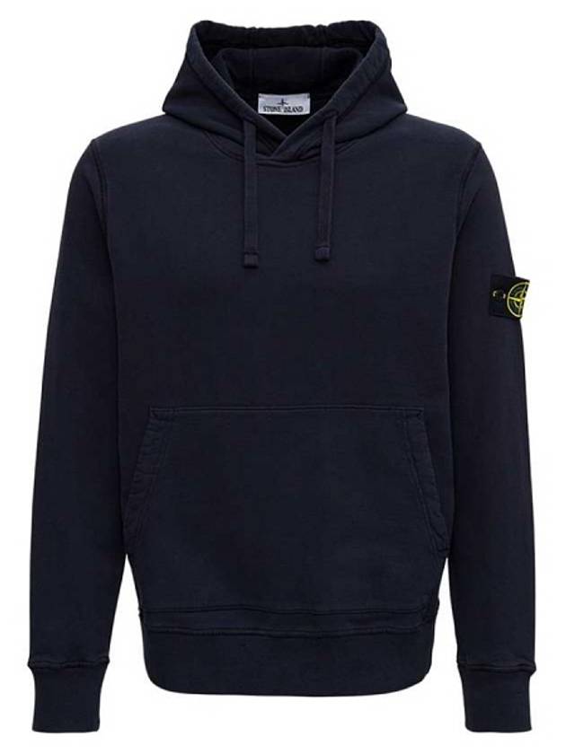 Wappen Patch Brushed Cotton Fleece Hoodie Navy - STONE ISLAND - BALAAN 4