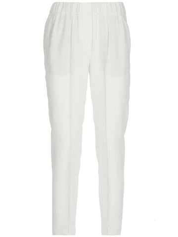 Women's Slim Fit Straight Pants White - BRUNELLO CUCINELLI - BALAAN 1