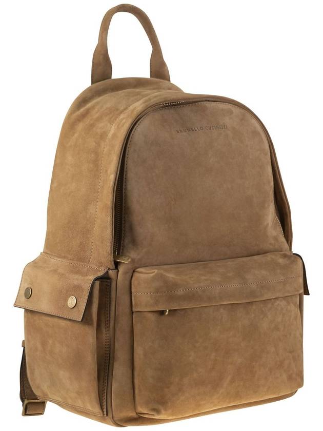 Suede backpack - BRUNELLO CUCINELLI - BALAAN 4