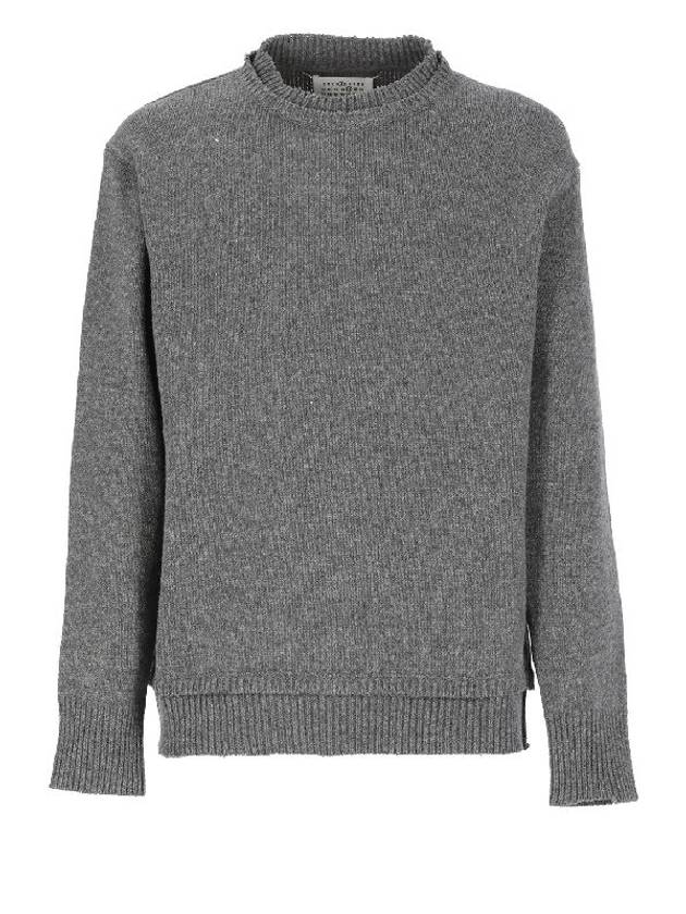 Back Stitch Elbow Patch Knit Top Grey - MAISON MARGIELA - BALAAN 1