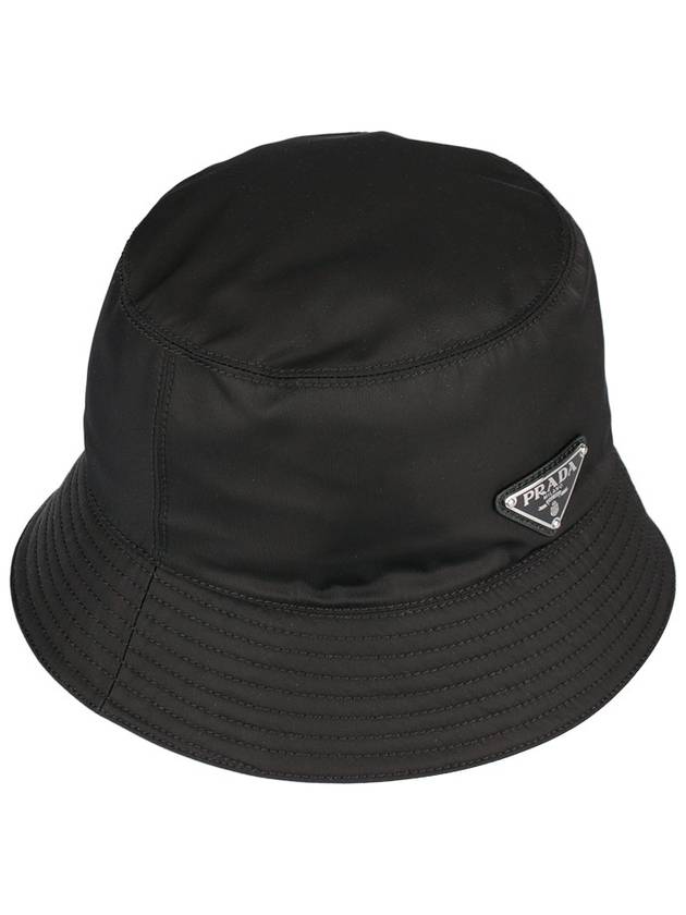 Triangle Logo Re-nylon Bucket Hat Black - PRADA - BALAAN 8