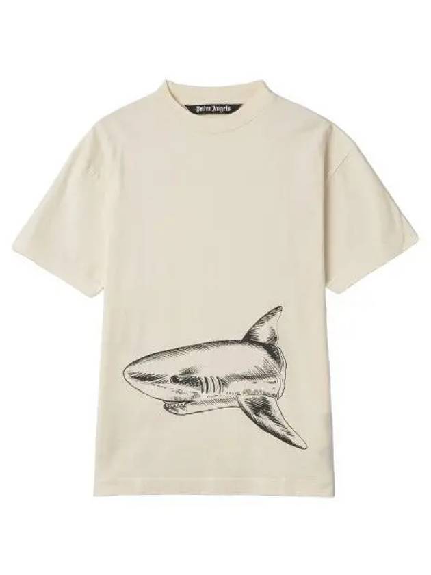 Broken Shark Classic Short Sleeve T Shirt Butter Black Tee - PALM ANGELS - BALAAN 1