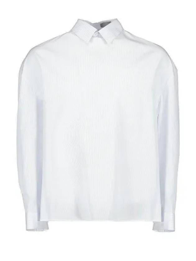 Couture Zipped Long Sleeve Shirt Blue - DIOR - BALAAN 3