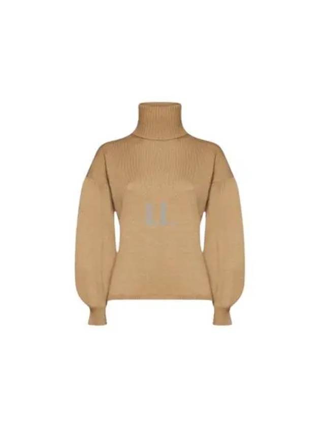 Maldive Puff Sleeve Wool Cashmere Turtleneck Camel - MAX MARA - BALAAN 2