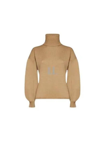 Maldive Puff Sleeve Wool Cashmere Turtleneck Camel - MAX MARA - BALAAN 2