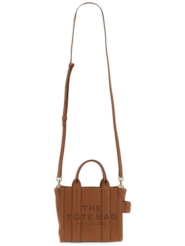 Mini Micro Leather Tote Bag Brown - MARC JACOBS - BALAAN 4