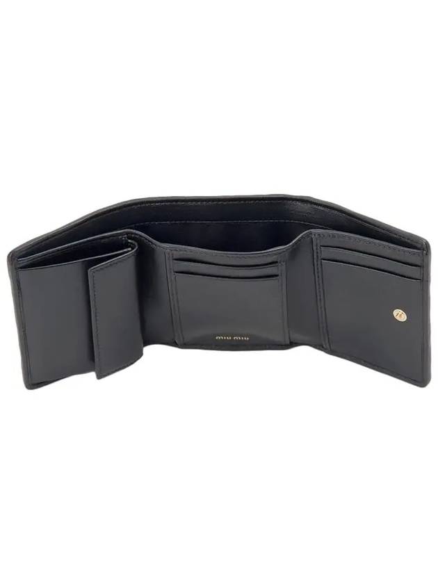 Matelasse Logo Calfskin Half Wallet Black - MIU MIU - BALAAN 5