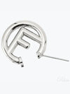 F Logo Earrings Silver - FENDI - BALAAN 2