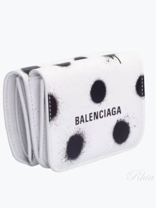 Spray Polka Dot Half Wallet White - BALENCIAGA - BALAAN 2