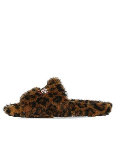 Leopard Pattern Fake Fur Slide Slippers - BALENCIAGA - BALAAN 2