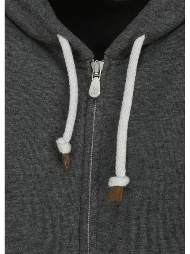 Tech Cotton Zip-Up Hoodie Dark Grey - BRUNELLO CUCINELLI - BALAAN 6