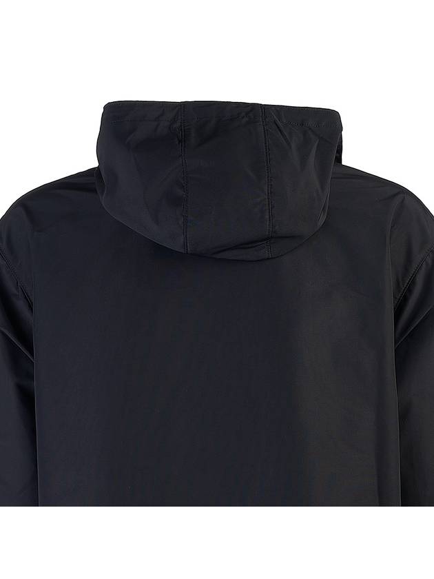 Technical Poplin Hooded Raincoat Black - PRADA - BALAAN 6