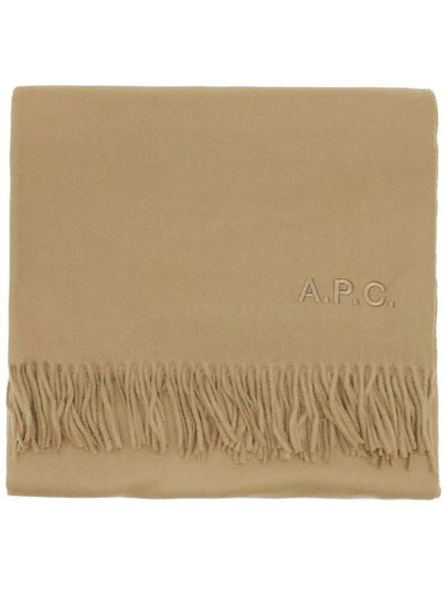 Signature Embroidered Logo Wool Muffler Camel - A.P.C. - BALAAN 2