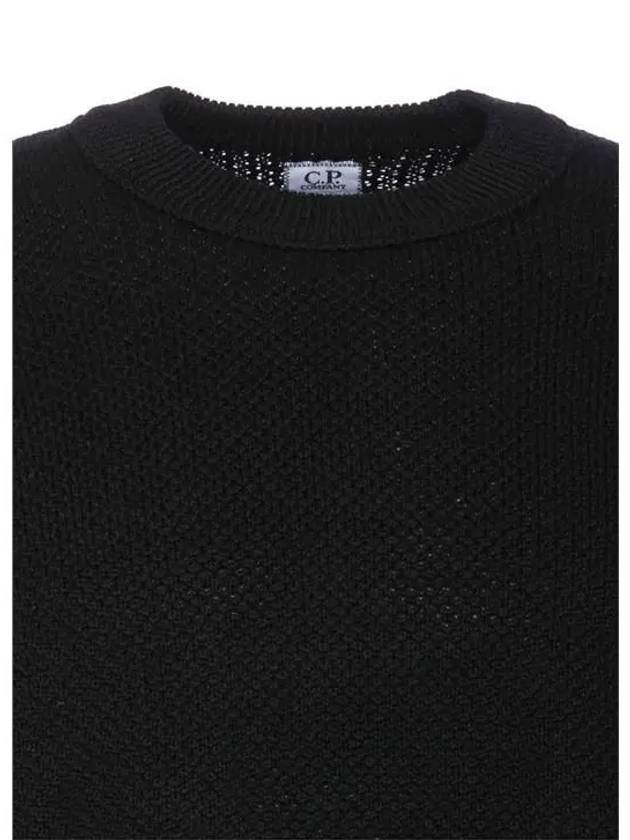 Re-Wool Lens Crewneck Knit Top Black - CP COMPANY - BALAAN 7