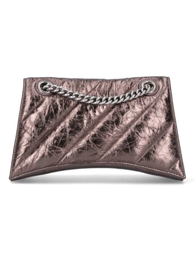 Women's Crush B Logo Buckle Chain Shoulder Bag Metallic Brown - BALENCIAGA - BALAAN 4