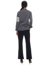 Women's 4 Bar Raglan Wool Polo Cardigan Grey - THOM BROWNE - BALAAN 6