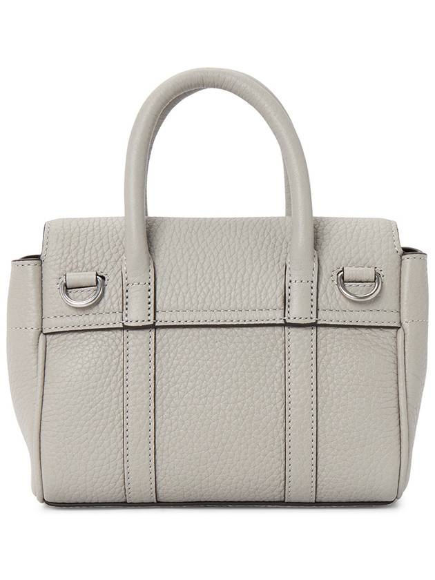 Bayswater Mini Heavy Grain Shoulder Bag Pale Grey - MULBERRY - BALAAN 5