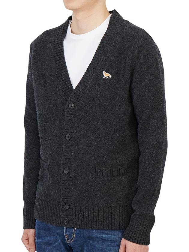 Baby Fox Patch Cosy Cardigan Dark Grey - MAISON KITSUNE - BALAAN 3