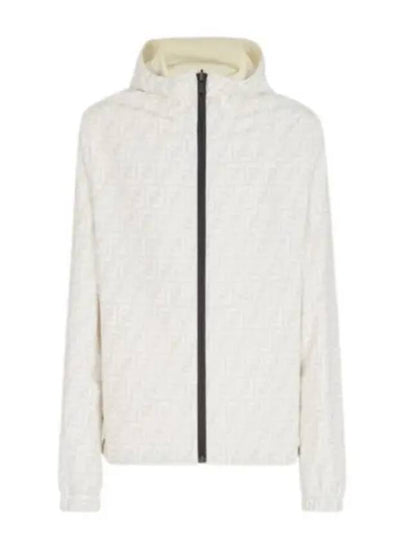 Men's Logo Pattern Reversible Windbreaker White - FENDI - BALAAN 2