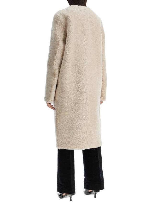 beige shearling coat with zip - TOTEME - BALAAN 3