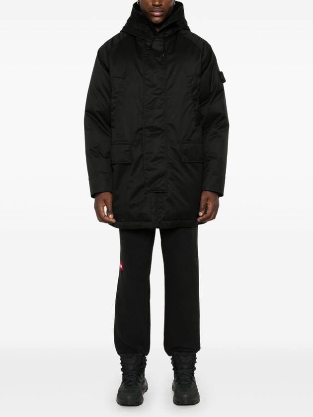 710F2 Ghost Performance Twill Wool-TC Down Parka Black - STONE ISLAND - BALAAN 3