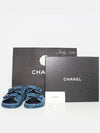 CC Button Printed Denim Velcro Sandals G35927 Dark BlueEU37 - CHANEL - BALAAN 2