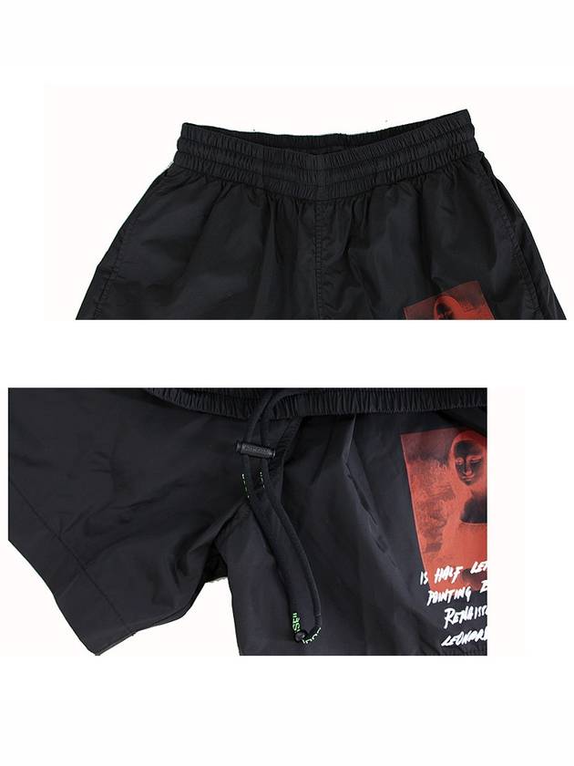 Men's Mona Lisa Swim Shorts Black - OFF WHITE - BALAAN.