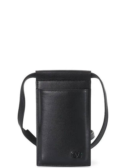 V Logo Phone Cross Bag Black - VALENTINO - BALAAN 2