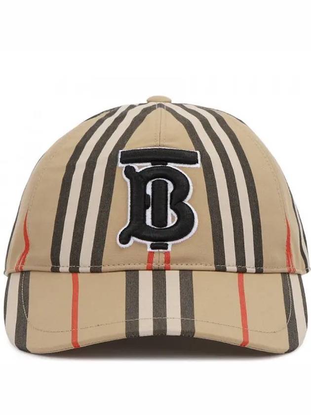 TB Monogram Stripe Cotton Ball Cap Beige - BURBERRY - BALAAN 2