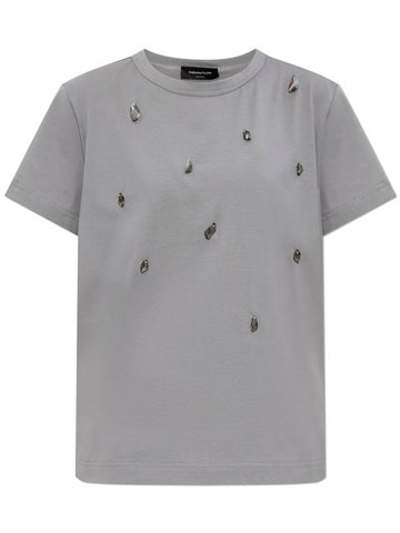 Fabiana Filippi T-shirt With Applications, Women's, Grey - FABIANA FILIPPI - BALAAN 1