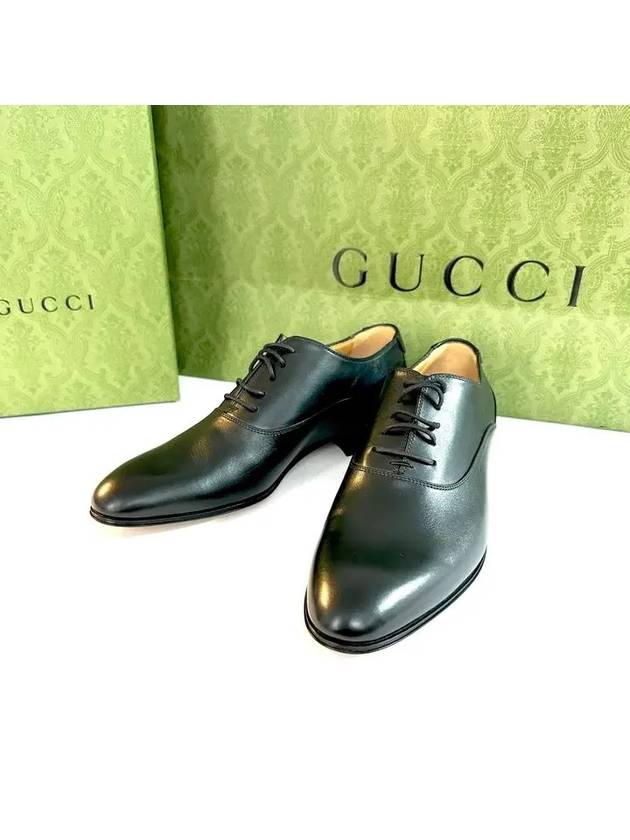 Men's Double G Lace-Up Leather Oxford Black - GUCCI - BALAAN 3