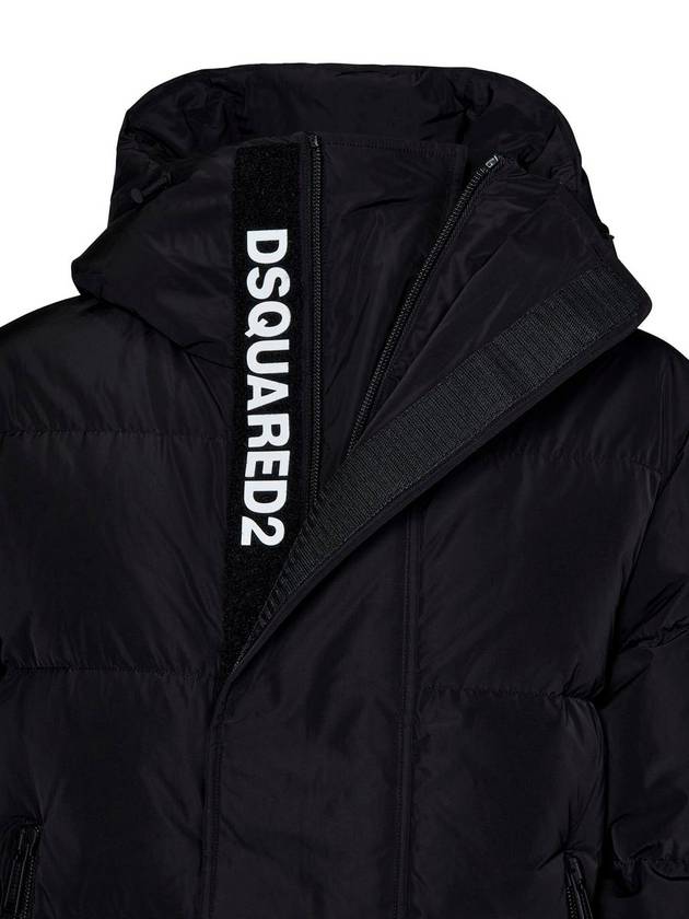 Men's Camo Logo Printing Hooded Padding Black - DSQUARED2 - BALAAN 5