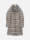 Elisa Full Zip-Up Fox Fur Long Padding Grey - HERNO - BALAAN 2