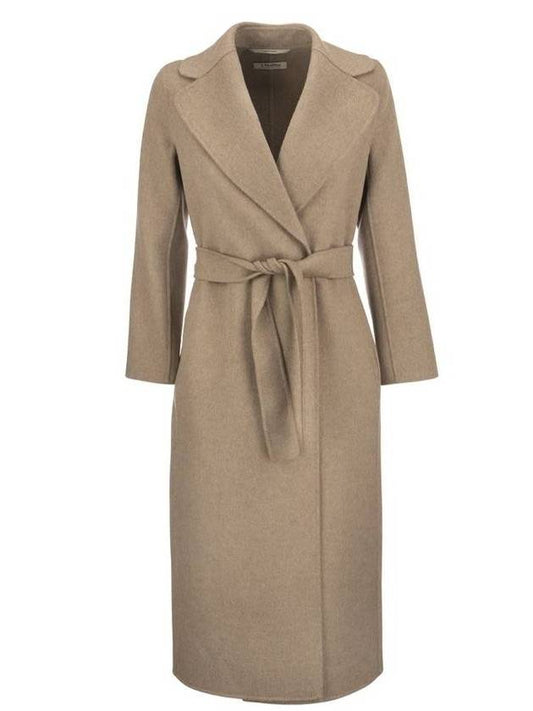 Poldo Wool Single Long Coat Beige - MAX MARA - BALAAN.