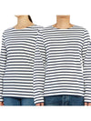 Minquiers Modern Stripe Long Sleeve T-Shirt Neige Marine - SAINT JAMES - BALAAN 2