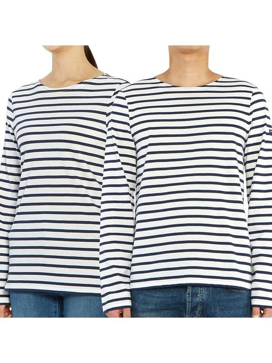 Minquiers Modern Stripe Long Sleeve T-Shirt Neige Marine - SAINT JAMES - BALAAN 2