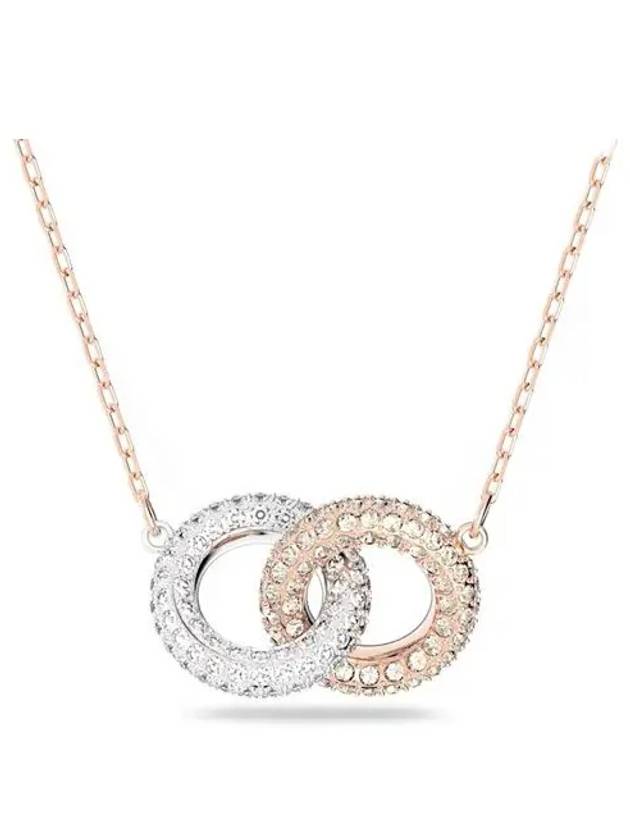 Dextera Interlocking Circle Pendant Necklace Rose Gold - SWAROVSKI - BALAAN 3