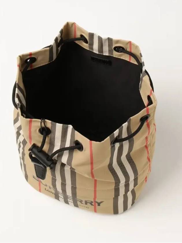 Icon Stripe Econyl Drawcord Bucket Bag Archive Beige - BURBERRY - BALAAN 4