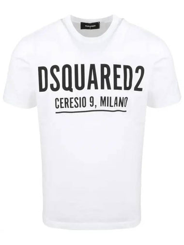 Men's Ceresio 9 Logo Short Sleeve T-Shirt White - DSQUARED2 - BALAAN 1