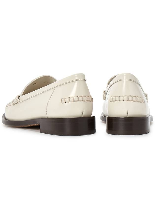 Logo Leather Loafers White - SALVATORE FERRAGAMO - BALAAN 7