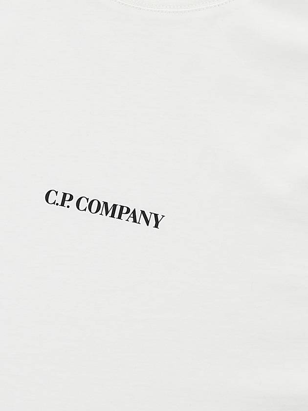 Logo Print Cotton Short Sleeve T-Shirt White - CP COMPANY - BALAAN 7