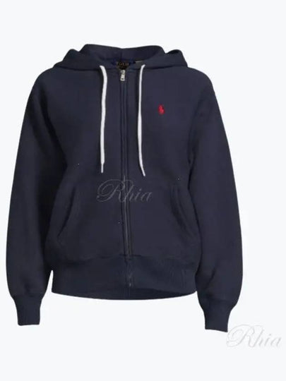 Embroidered Logo Zip Up Hoodie Navy - POLO RALPH LAUREN - BALAAN 2