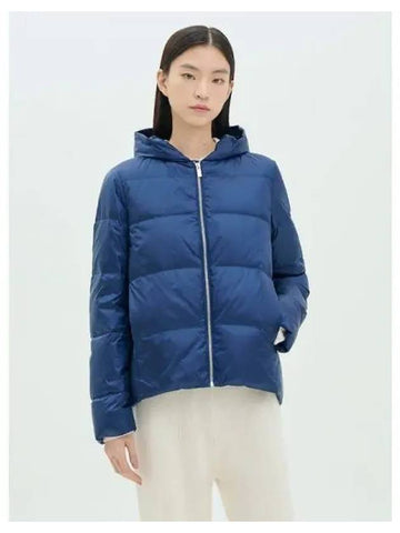 Women s Polished Nylon Hooded A Line Jacket Puffer Padded Military Blue Domestic Product GM0024093015908 - THEORY - BALAAN 1