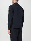 Organic Stretch Cotton Satin Long Sleeve Shirt Navy - STONE ISLAND - BALAAN 4