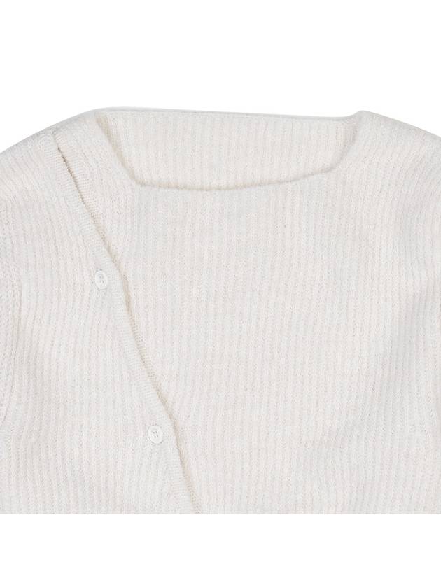 La Maille Pau Asymmetric Cardigan White - JACQUEMUS - BALAAN 4