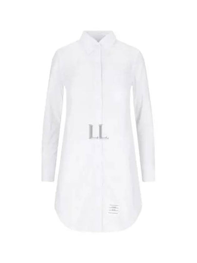 Solid Poplin Pleated Back Shirt Mini Dress White - THOM BROWNE - BALAAN 2