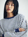 City Striped Sweatshirt Navy Cream - KOOKEESEE - BALAAN 6