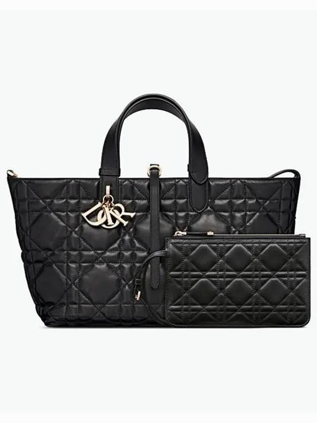 Toujours Macrocannage Calfskin Medium Tote Bag Black - DIOR - BALAAN 6