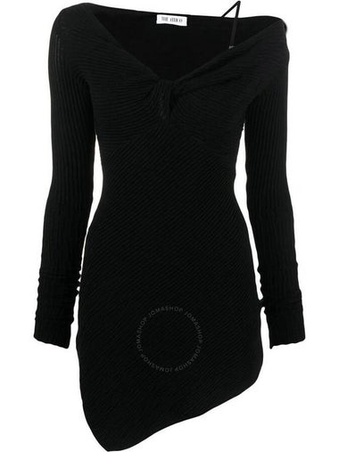 The Attico Ladies Black Desai Asymmetric Minidress, Brand Size 40 (US Size 6) - THE ATTICO - BALAAN 1