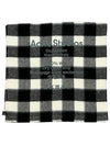 Studios Logo Wool Check Muffler Black White - ACNE STUDIOS - BALAAN.